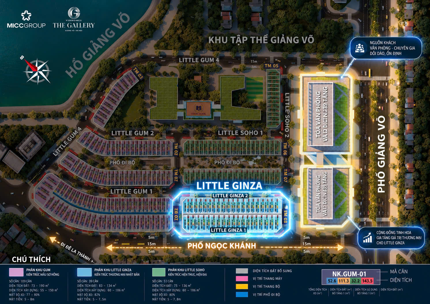 mặt bằng Little Ginza Vinhomes Giảng Võ