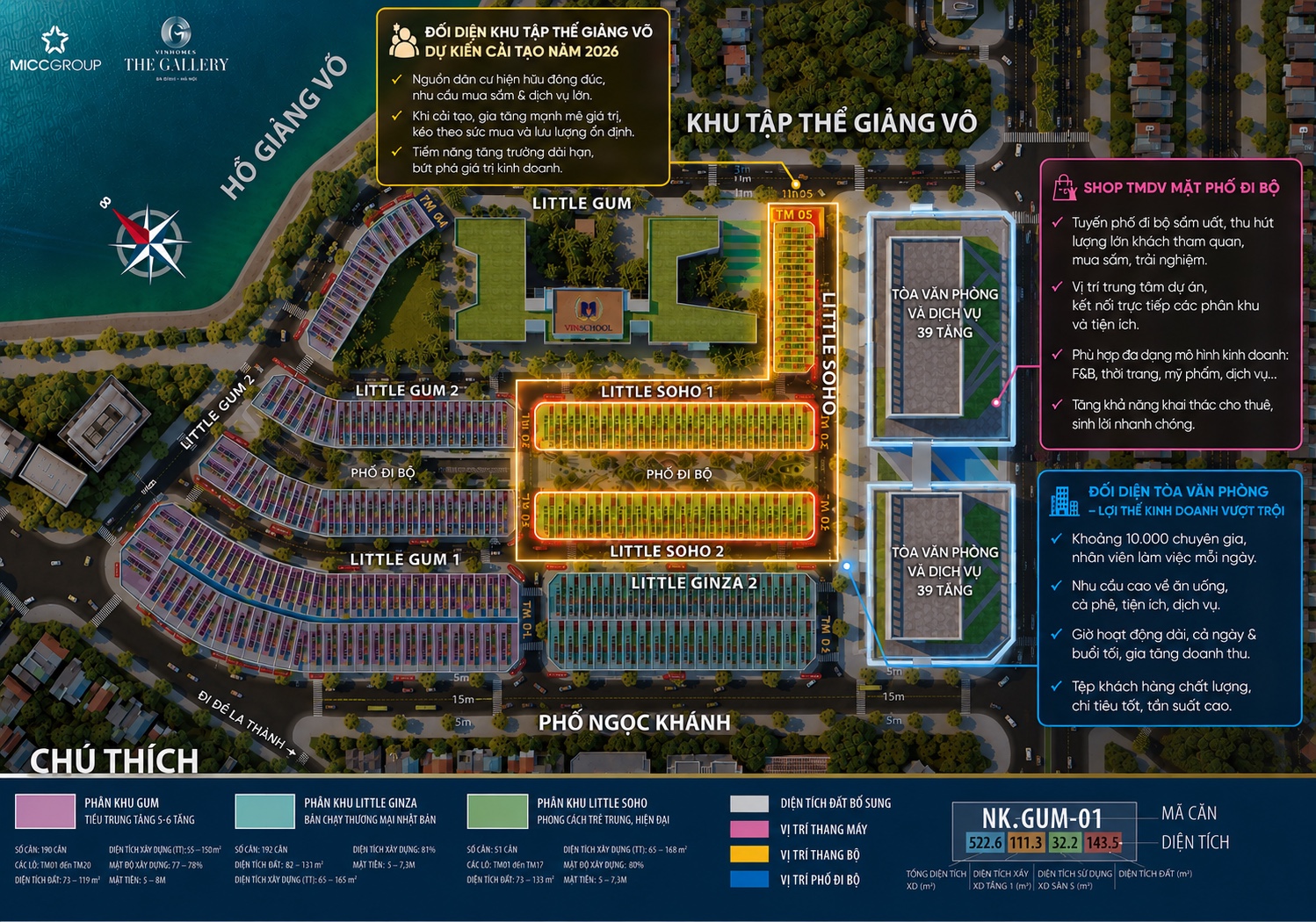 mặt bằng Little SOHO Vinhomes Giảng Võ