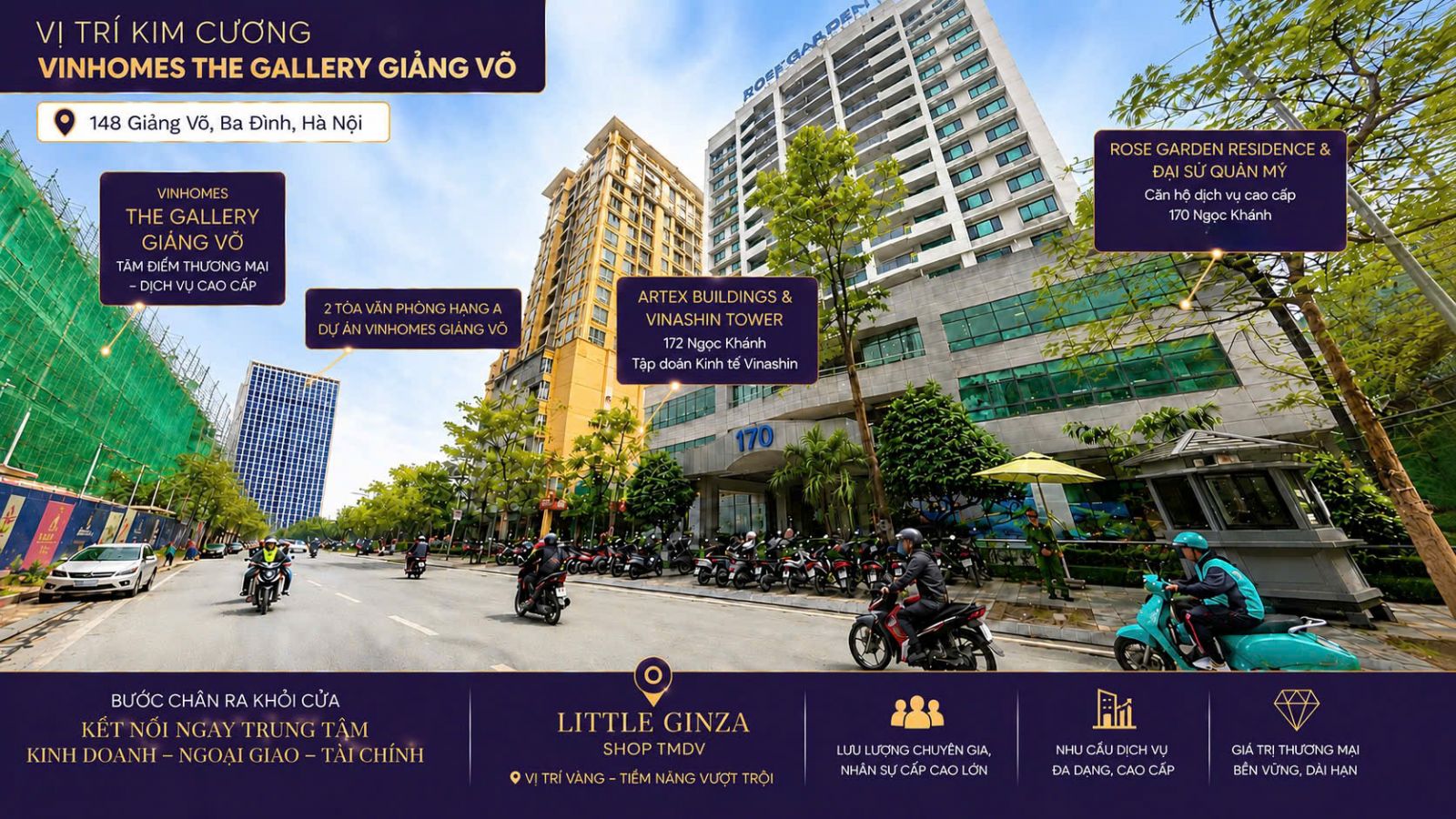 vị trí Little Ginza Vinhomes The Gallery Giảng Võ