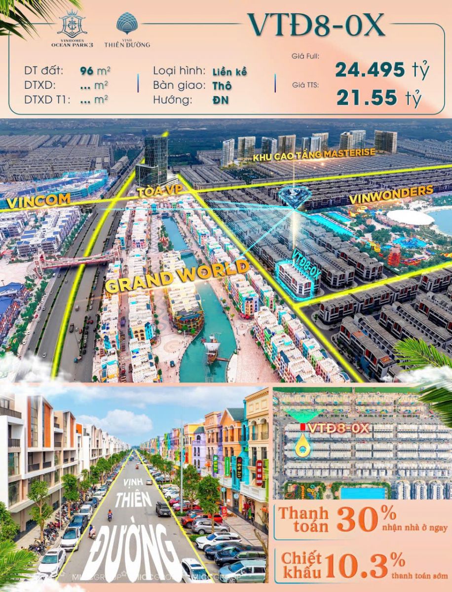 Shophouse vịnh thiên đường 8 vinhomes ocean park 3