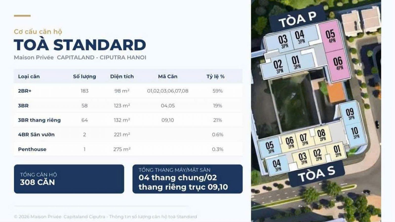 Thiết kế tòa Standard Maison Privée - CapitaLand - Ciputra Hanoi
