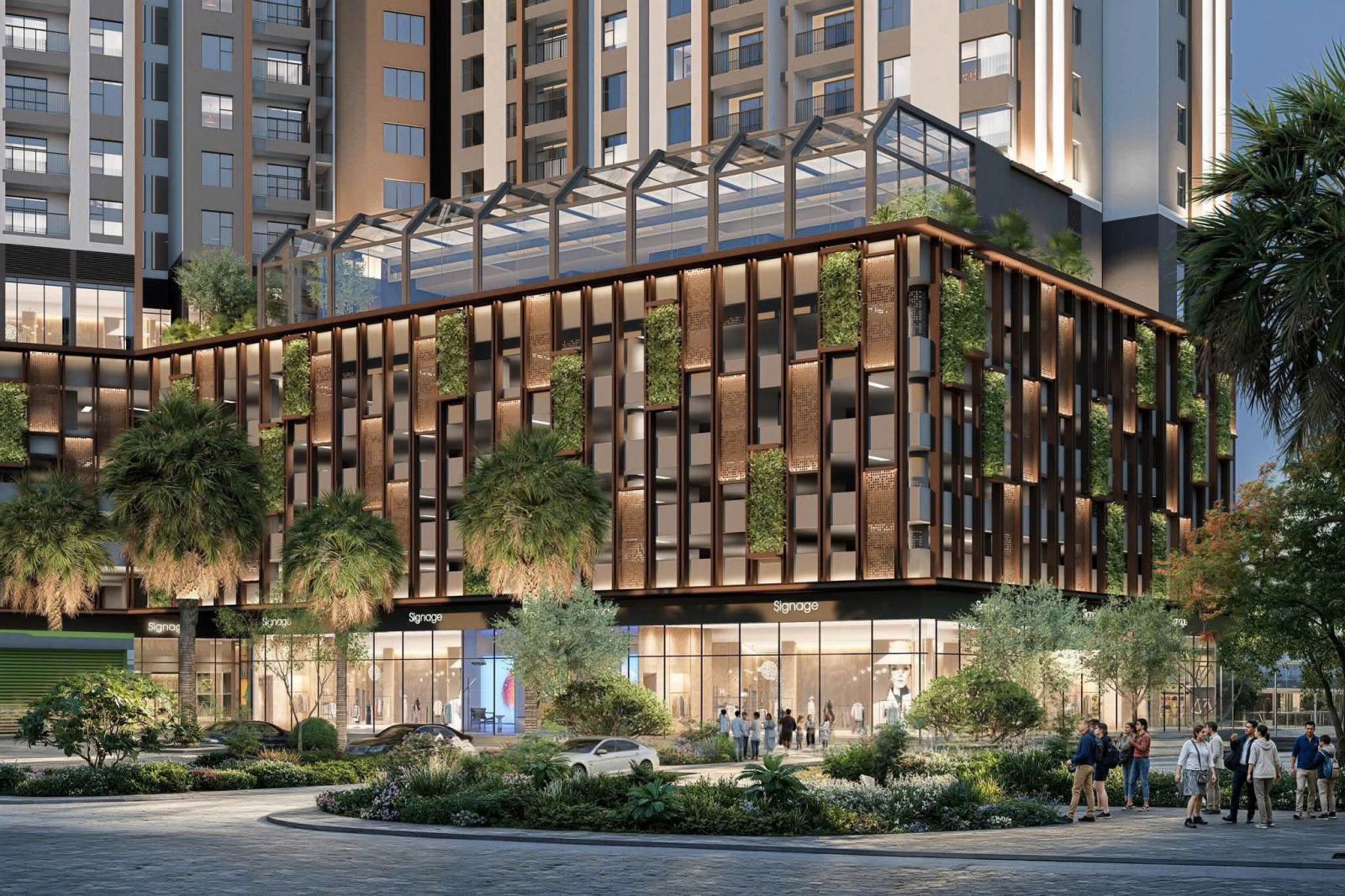 tổ hợp shop đế và nhà để xe nổi gamuda central park