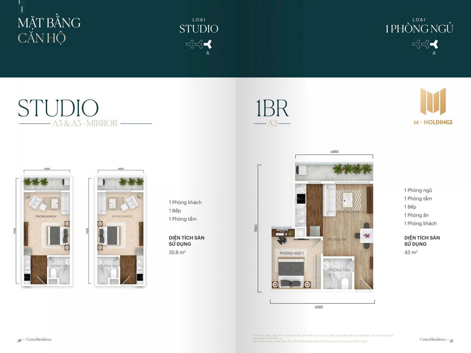 thiết kế căn Studio chung cư Gamuda Central Park Yên Sở