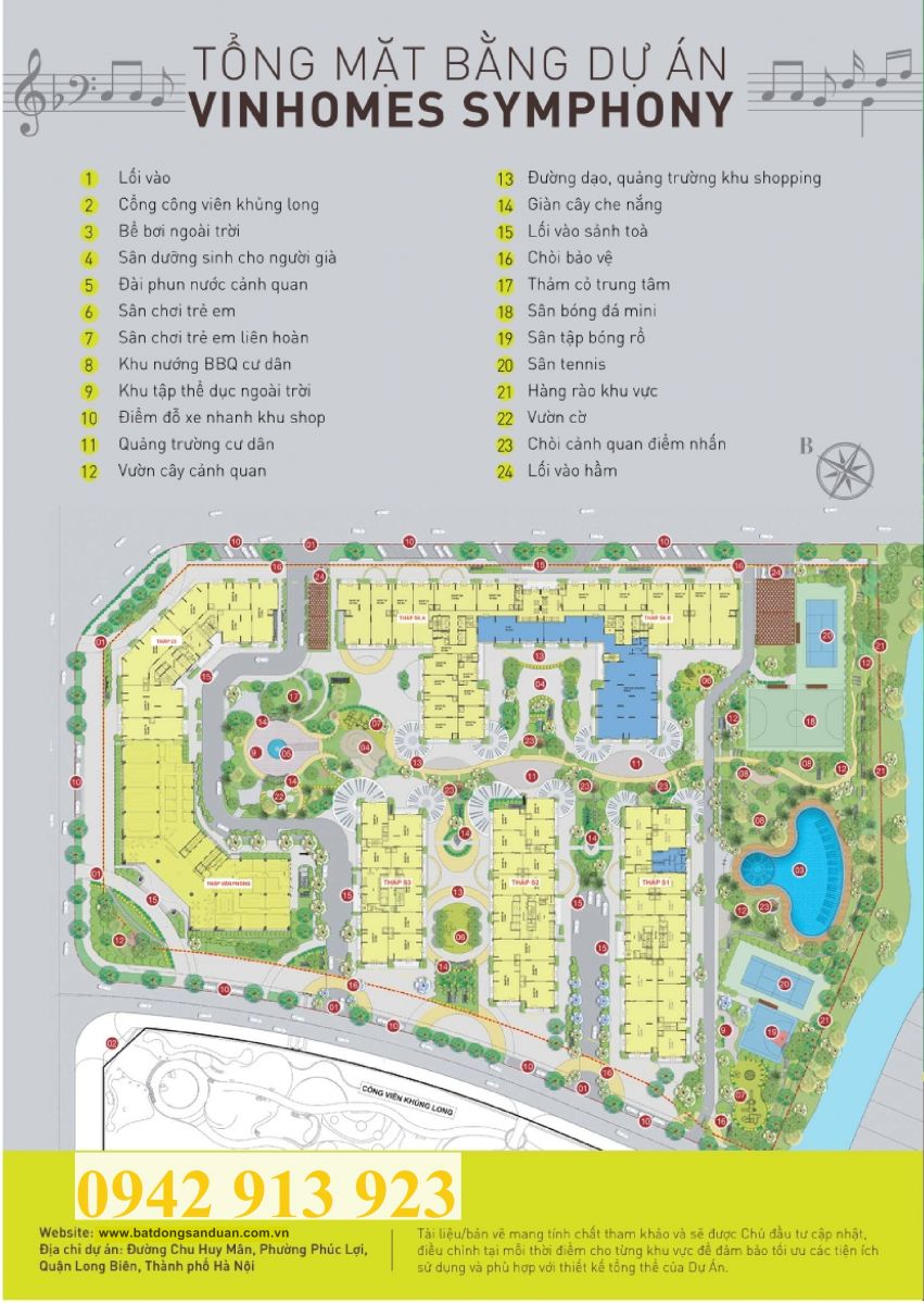 mặt bằng tổng thể dự án Vinhomes Symphony