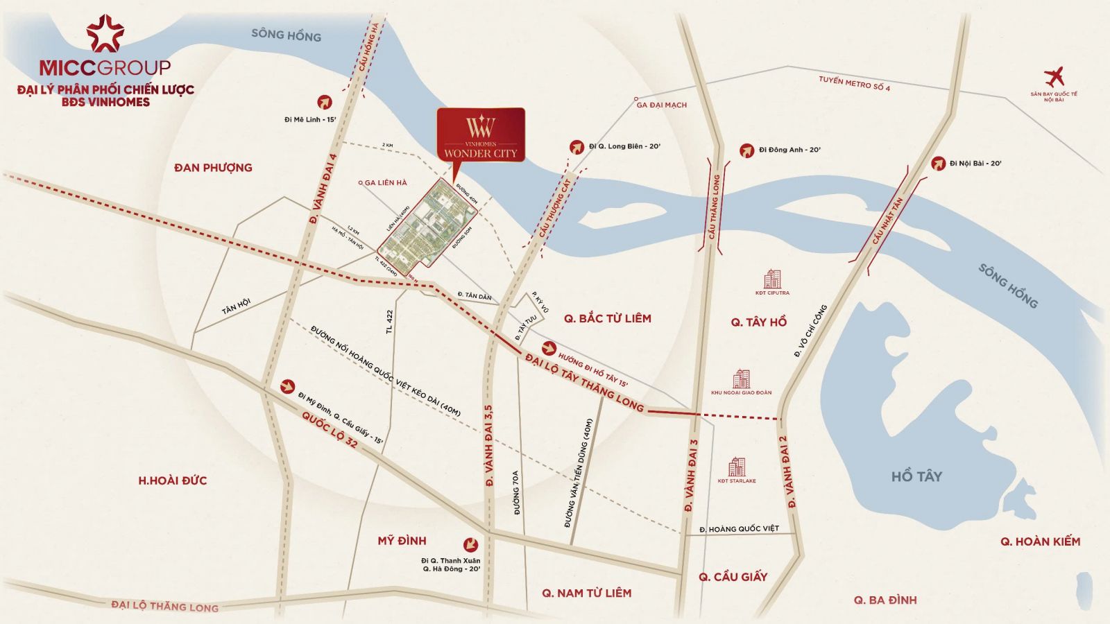 vị trí dự án VInhomes đan phượng