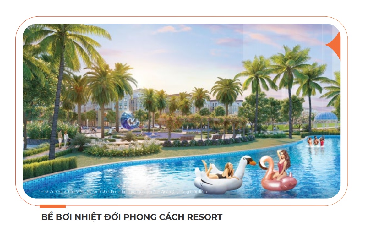 bể bơi phân khu Thời Đại Vinhomes Ocean Park 3 mang phong cách Resort đậm chất nghỉ dưỡng