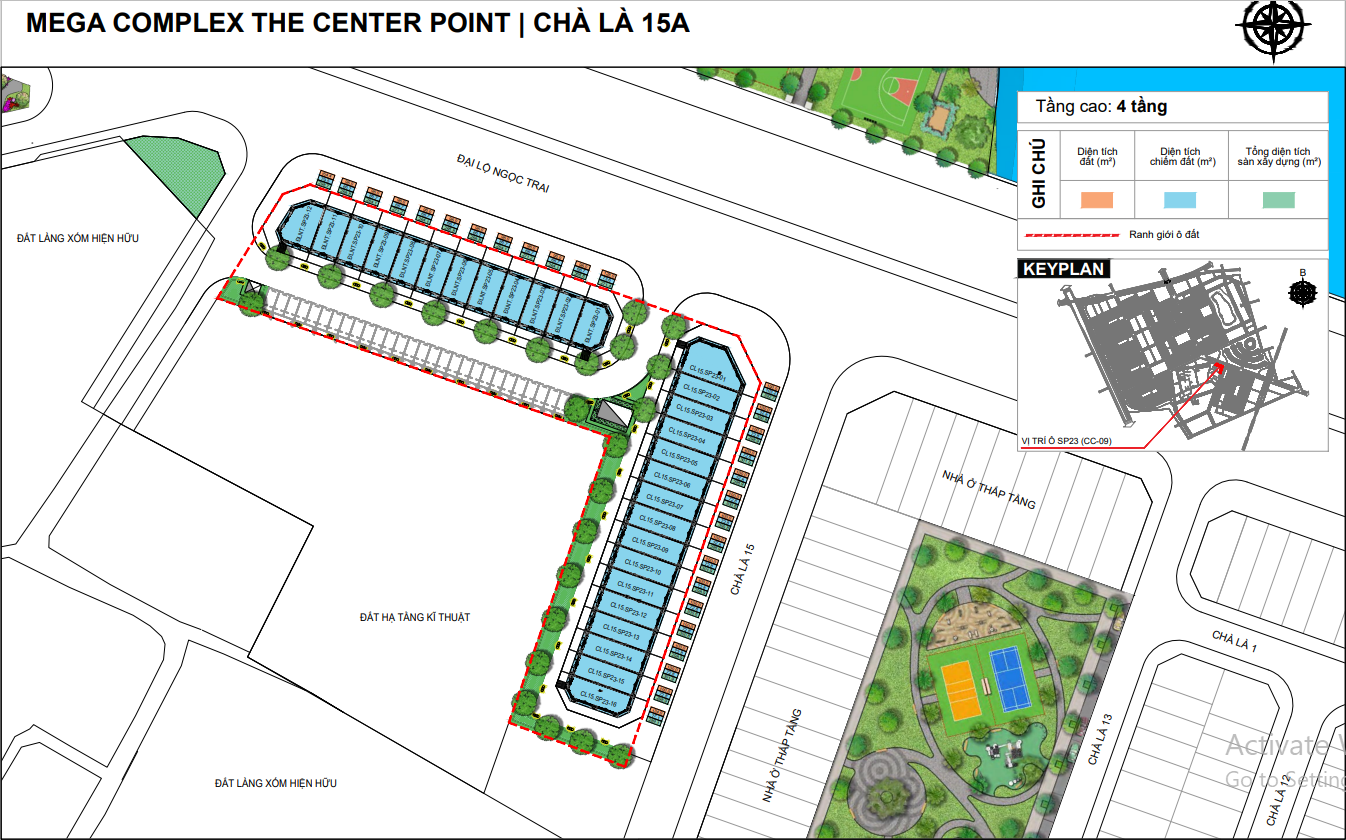mặt bằng Shop MEGA COMPLEX THE CENTER POINT CHÀ LÀ 15A VINHOMES OCEAN PARK 2 - THE EMPIRE
