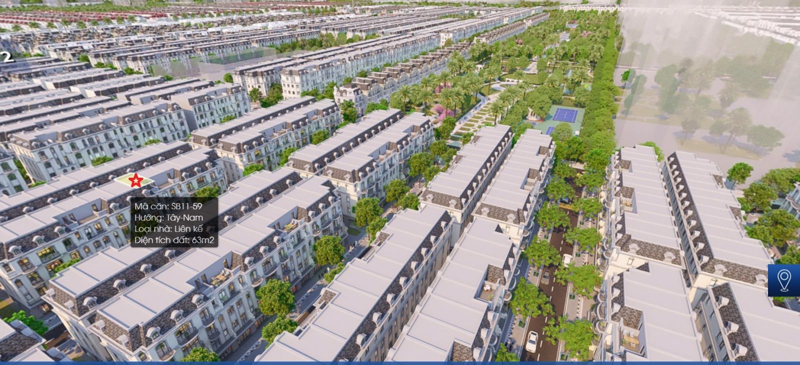 Shophouse biệt thự đơn lập góc khu Sao Biển Vinhomes The Empire Ocean Park 2