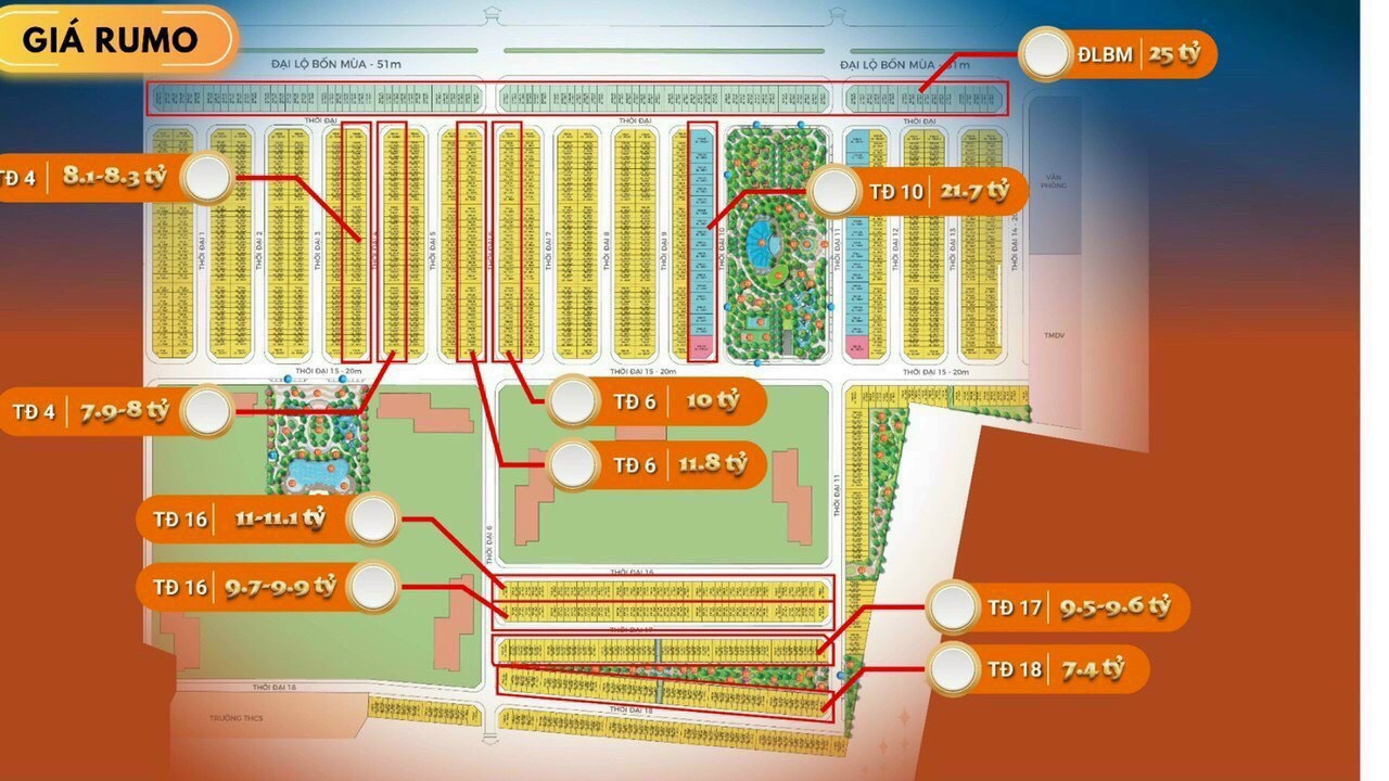 Giá bán shophouse biệt thự liền kề phân khu Thời Đại Vinhomes Ocean Park 3 - The Crown