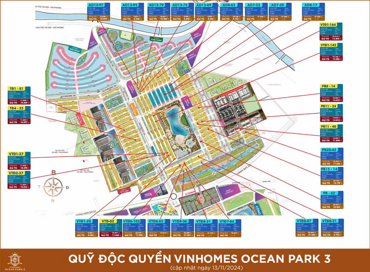 Quỹ căn Vịnh Tây Vinhomes Ocean Park 3