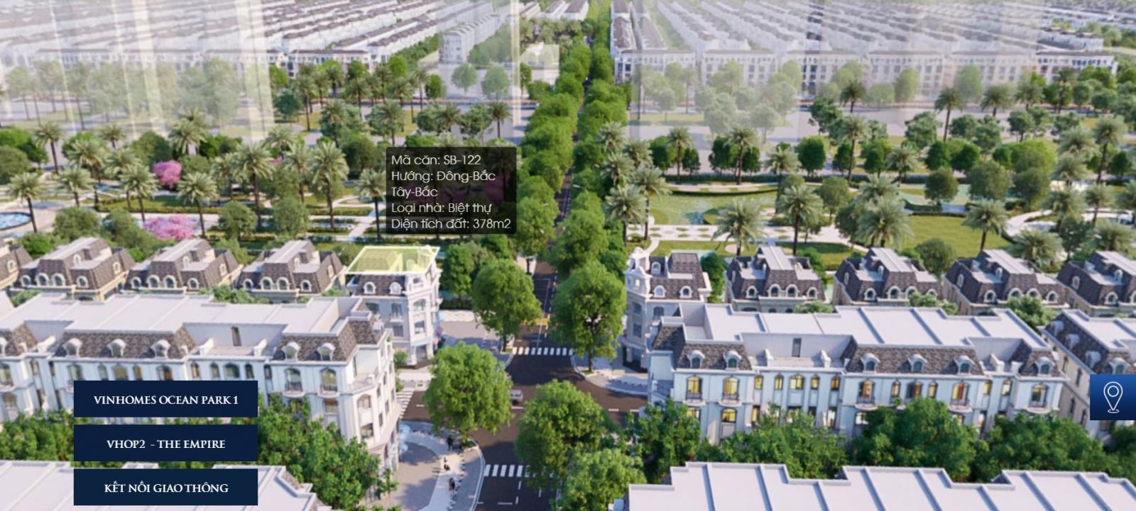 Shophouse biệt thự đơn lập góc khu Sao Biển Vinhomes The Empire Ocean Park 2
