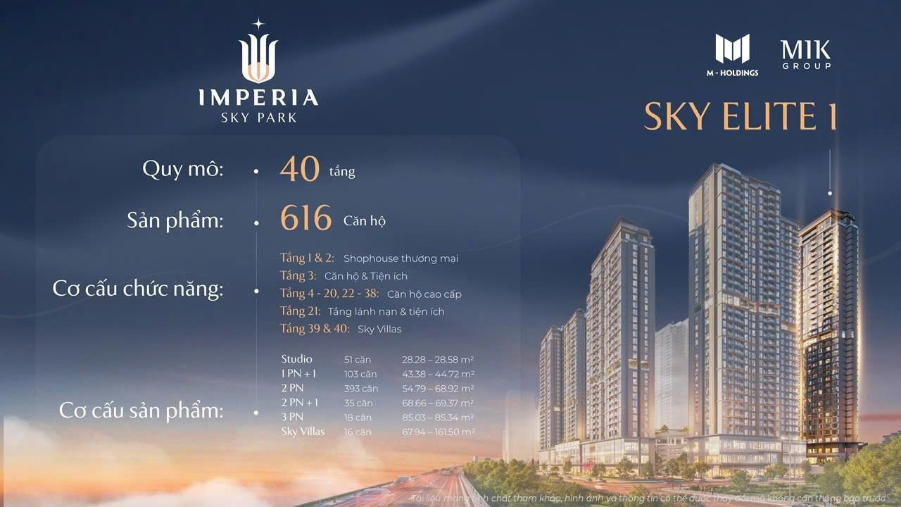 Quy mô tòa Sky Elite 1 dự án MiK nam an khánh