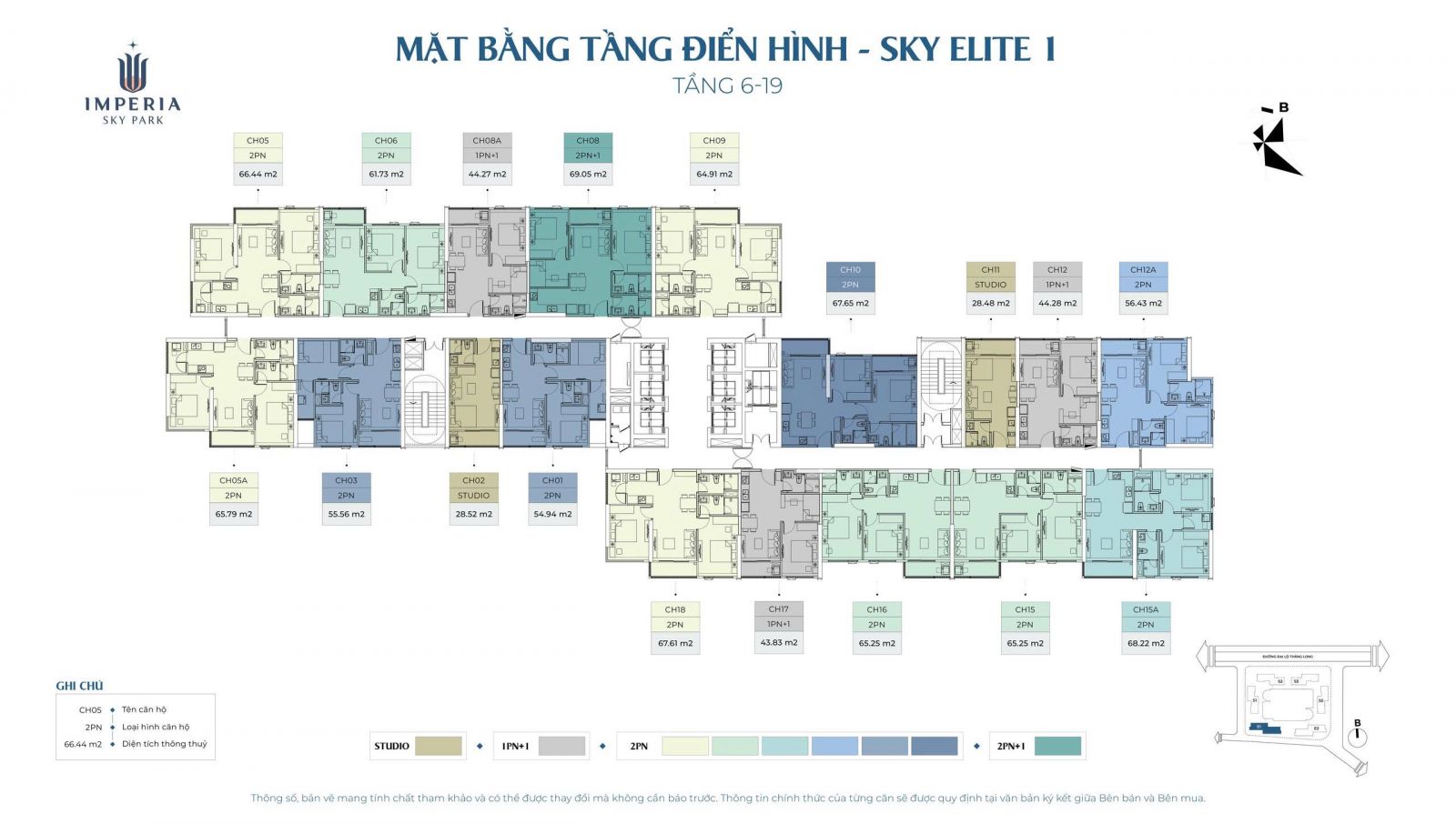mặt bằng tòa Elite 1 Imperia Nam An Khánh