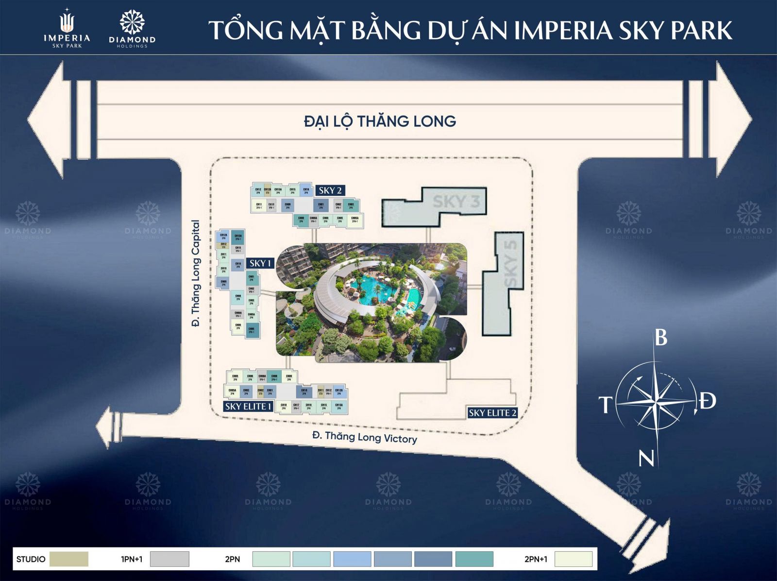 mặt bằng tổng chung cư IMperia Sky Park dự án MIK Nam An Khánh