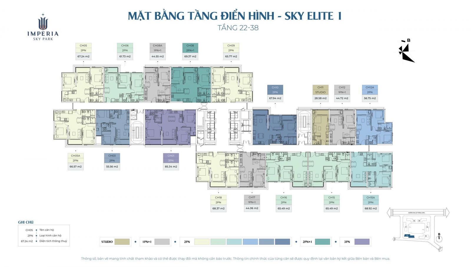 mặt bằng tòa Elite Imperia Sky Park