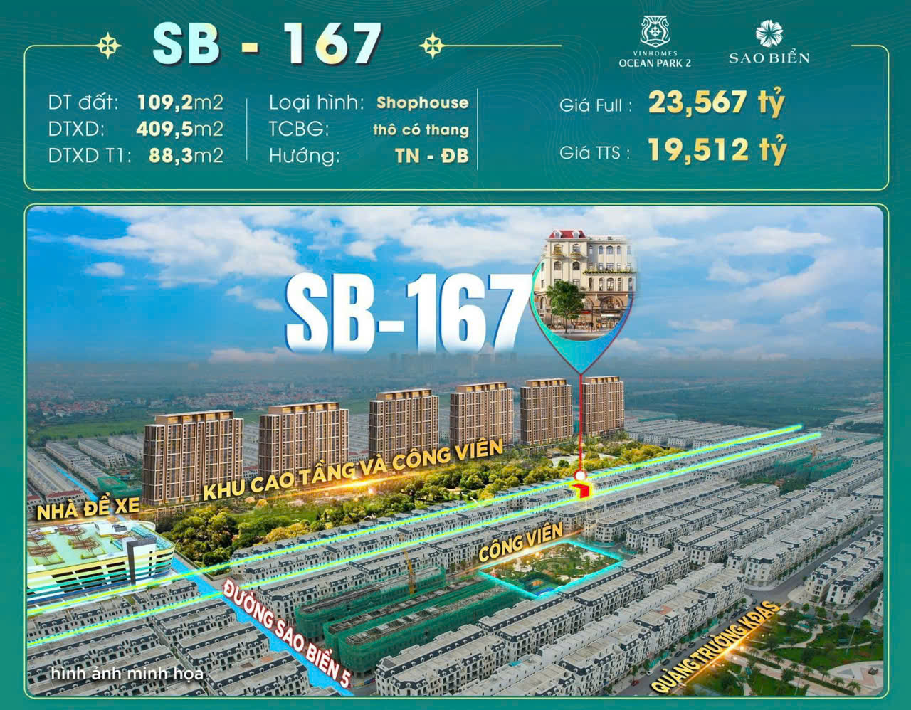 Shophouse Sao Biển vinhomes ocean park 2