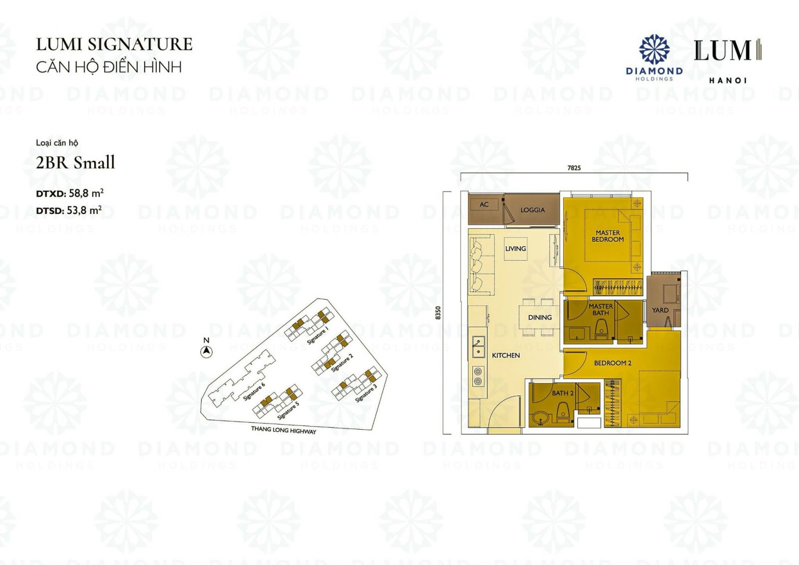 Thiết kế 2 phòng ngủ nhỏ Lumi Signature Hanoi