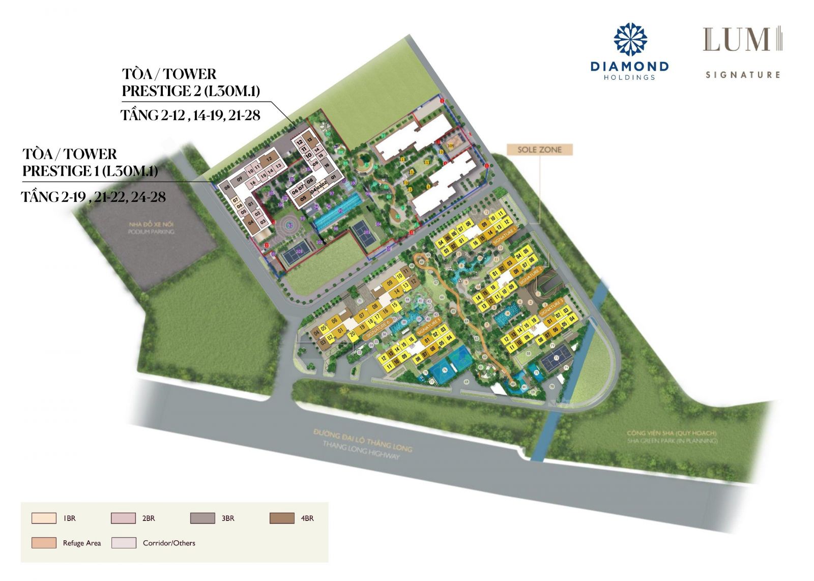 mặt bằng tiện ích Lumi Prestige Hà Nội