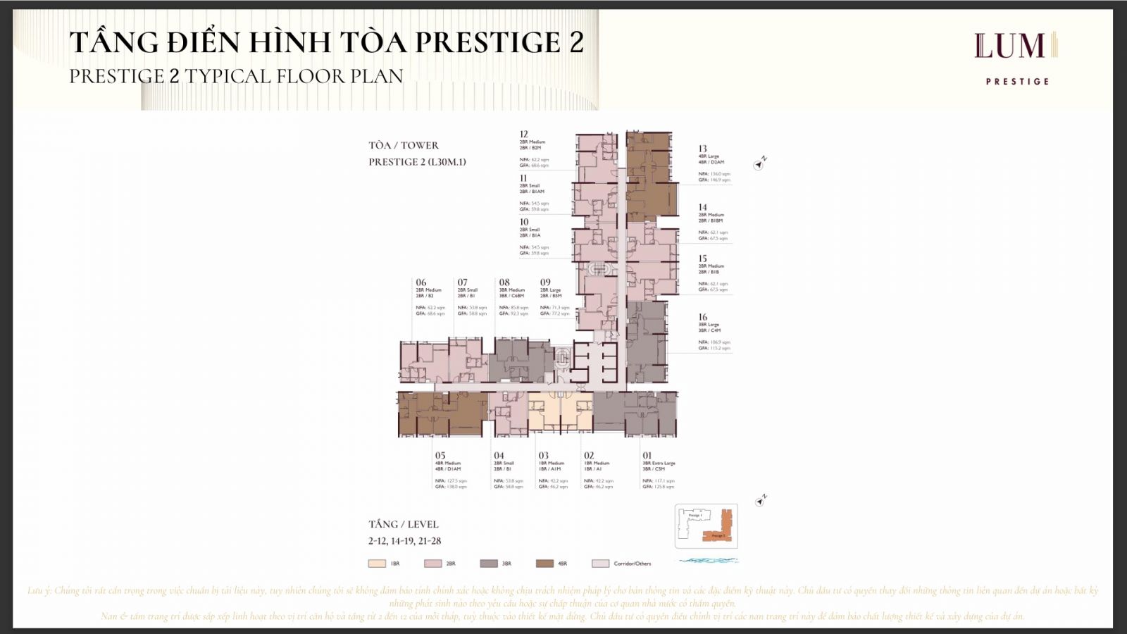 Mặt bằng tòa P2 Lumi Prestige Hà Nội