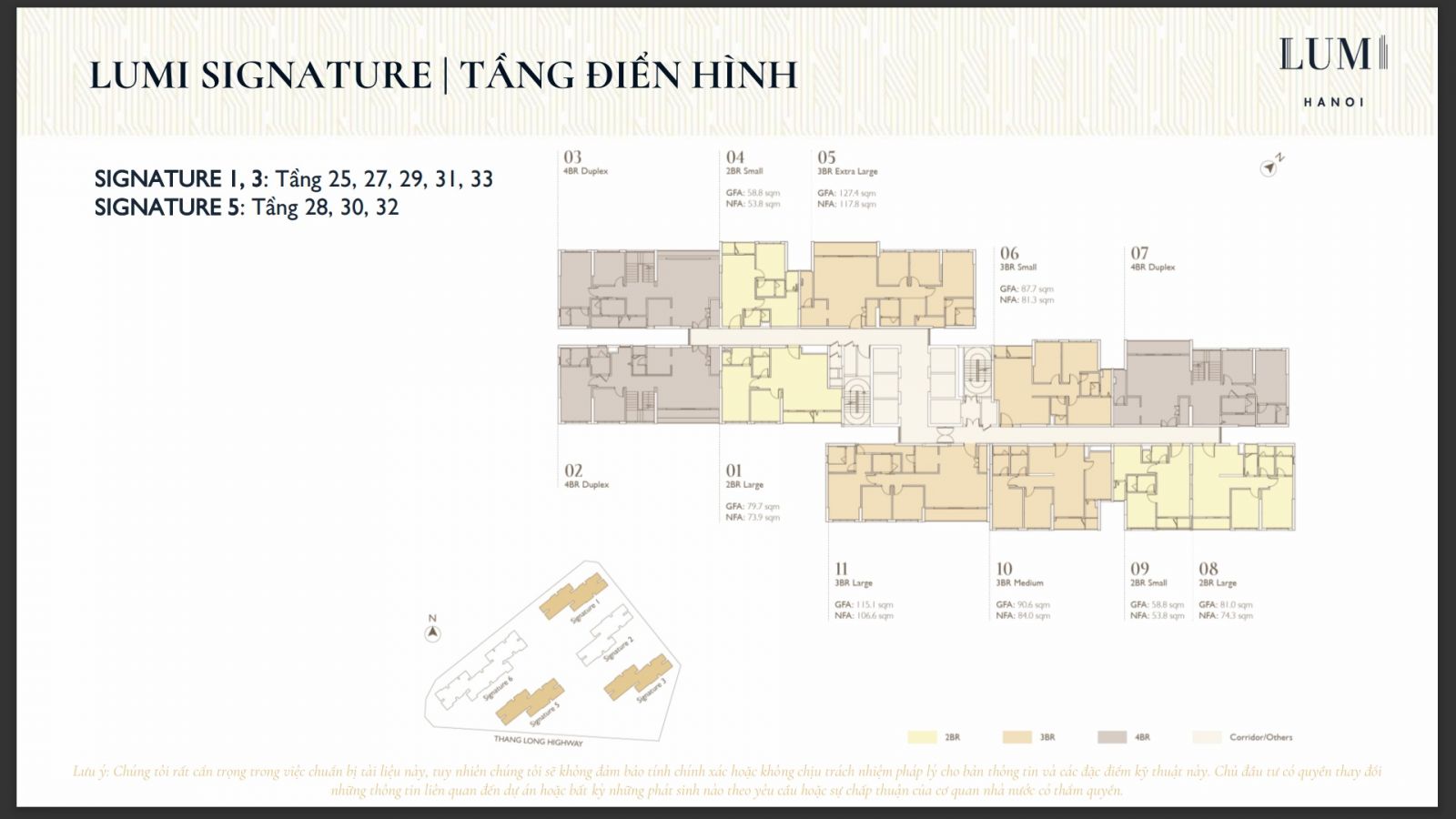 Mặt bằng căn hộ Signature Lumi Hanoi