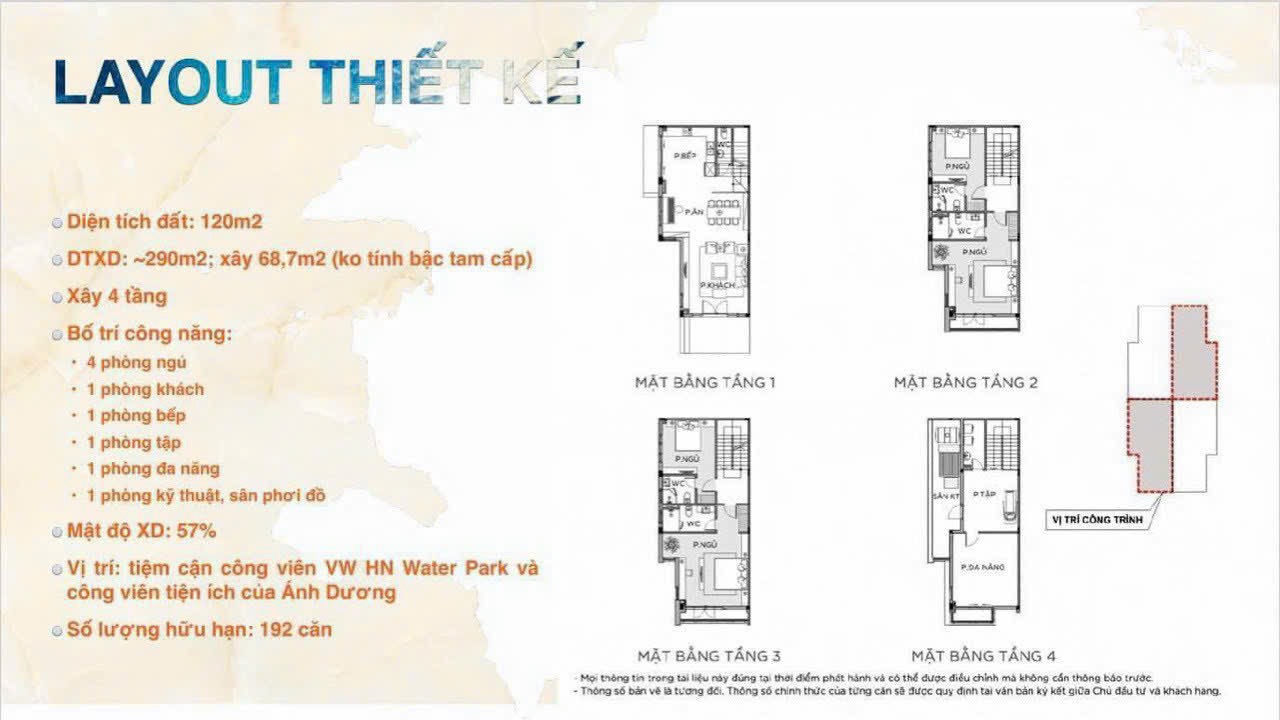 thiết kế biệt thự tứ lập Ánh Dương Vinhomes Ocean Park 3