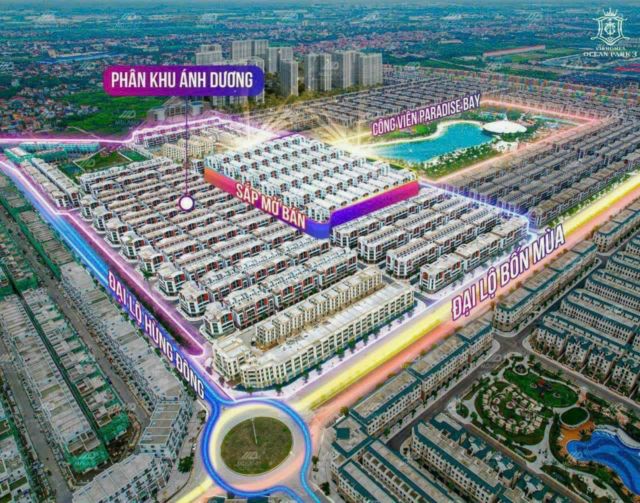Vị trí biệt thự Ánh Dương Vinhomes Ocean Park 3