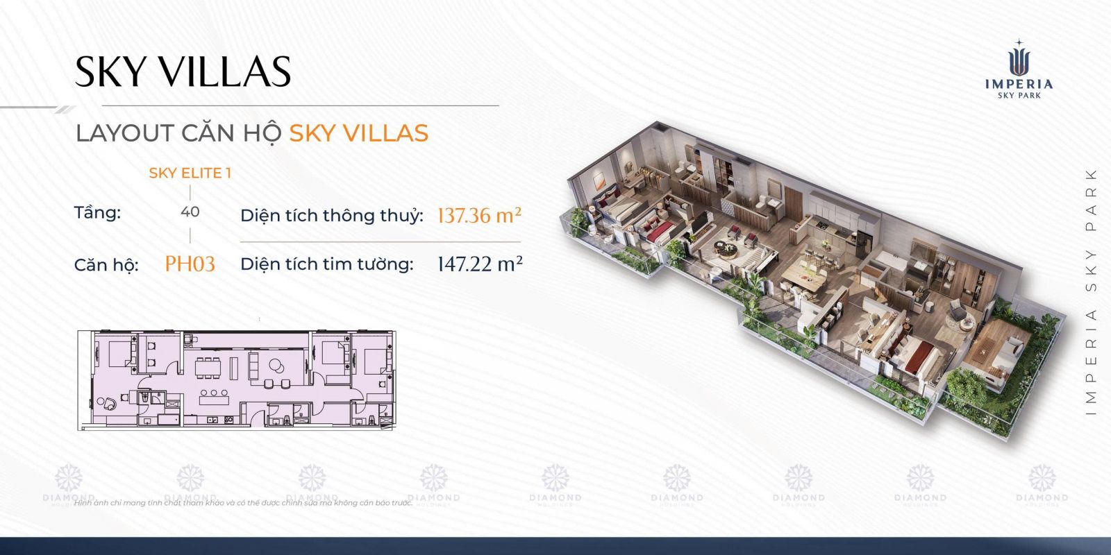 thiết kế căn Sky Villas Imperia Nam An Khánh